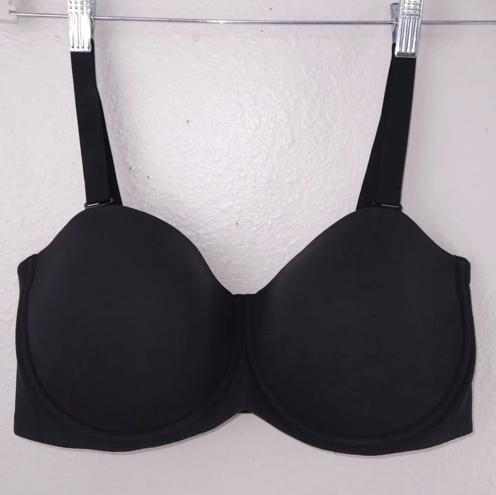 SKIMS Fits Everybody Strapless Bra 40DD Onyx Black Multiway Straps - Picture 2 of 5